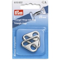 Prym 615832 Steg 25 mm silberfarbig Triangel-Ringe, Zinklegierung