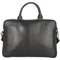 Dermata Aktentasche Leder 39 cm Laptopfach schwarz