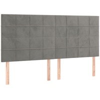 VidaXL Kopfteile 4 Stk. Hellgrau 100x5x78/88 cm Samt