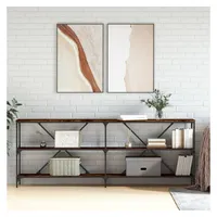 VidaXL Konsolentisch Räuchereiche 200x30x75 cm Holzwerkstoff und Eisen