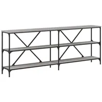 VidaXL Konsolentisch Grau Sonoma 200x30x75 cm Holzwerkstoff und Eisen