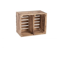 IWerk Holzkiste Geflammt mit Mittelbrett 50 x 40 x
