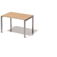 BISLEY Cito Schreibtisch ahorn, silber rechteckig, 4-Fuß-Gestell silber 120,0