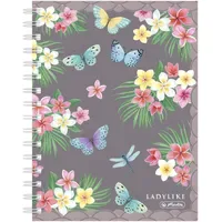 Herlitz Spiralblock Ladylike Butterflies A5 kariert Grau