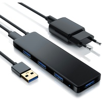 Primewire USB 3.2 Hub mit Netzteil, Ultra Slim 4-Port