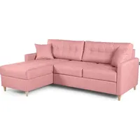 Fun Möbel Ecksofa Schlafsofa MOLDE Stoff (FUEGO) Rosa Ottomane