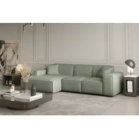Fun Möbel Ecksofa Designersofa CELES in Stoff Scala Olivgrün