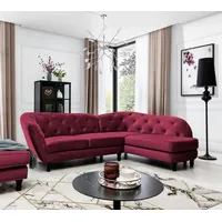 Fun Möbel Ecksofa Designersofa CHARLOTTE in Stoff Matt Velvet
