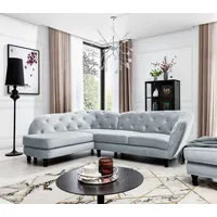 Fun Möbel Ecksofa Designersofa CHARLOTTE in Stoff Matt Velvet
