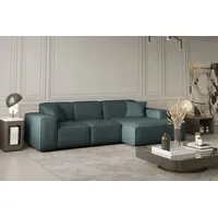 Fun Möbel Ecksofa Designersofa CELES in Stoff Scala Petrol