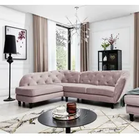 Fun Möbel Ecksofa Designersofa CHARLOTTE in Stoff Matt Velvet