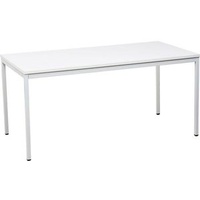 Gürkan Mehrzwecktisch weiß rechteckig, Vierkantrohr weiß, 140,0 x 70,0