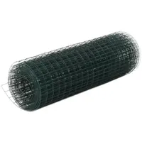 VidaXL Drahtzaun Stahl mit PVC-Beschichtung 25x0,5 m Grün