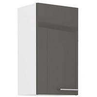 Küchen-Preisbombe Küche Hängeschrank 40 Lara Grau Hochglanz + Weiss