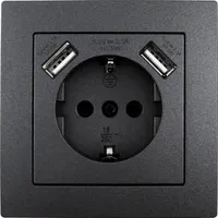 McPower Schutzkontakt-Steckdose mit 2x USB McPower "Flair", 250V, 5V/2,1A,