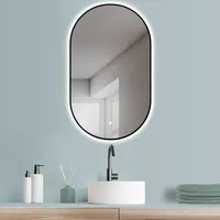 Hoko Badspiegel LED 45x75 cm Wandspiegel Oval+Rahmen+LED Wechsel Warmweiß-Kaltweiß-Neutral