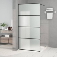 VidaXL Duschwand für Walk-In Dusche Schwarz 100x195 cm ESG