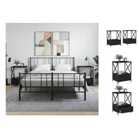 VidaXL Nachttische 2 Stk. Schwarz 50x41x65 cm Holzwerkstoff