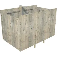Palmako Anbauschuppen für Carport Karl Grau tauchgrundiert 360 cm