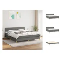 VidaXL Boxspringbett mit Matratze Dunkelgrau 180x200 cm Stoff