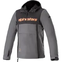 Alpinestars Sherpa Hoodie, Textiljacke - Schwarz/Grau/Neon-Rot - 3XL