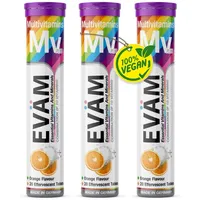 Eväm Multivitamin Brausetabletten Geschmack Orange 3x 20 Stück Nahrungsergänzungsmittel