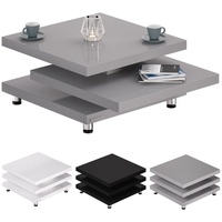 CASARIA Couchtisch New York Grau 72x72cm verstellbar