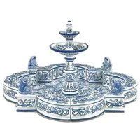 Casa Padrino Luxus Jugendstil Springbrunnen Weiß / Blau 131