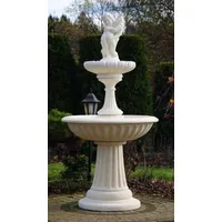 Casa Padrino Jugendstil Springbrunnen Junge mit Fisch Weiß Ø