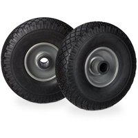 Relaxdays Sackkarrenräder luftbereift schwarz, grau Stahl Felgen, Achse 2,5