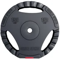 Gorilla Sports Hantelscheiben 15 kg Hantelscheibe Kunststoff schwarz