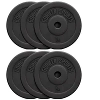 Gorilla Sports Hantelscheiben-Set, Kunststoff 6x5 kg schwarz