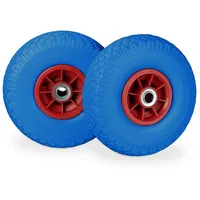 Relaxdays Sackkarrenräder luftbereift blau, rot Vollgummi Felgen, Achse 2,0