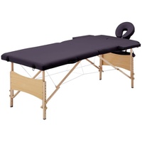 VidaXL Massageliege Klappbar 2-Zonen mit Holzgestell Lila