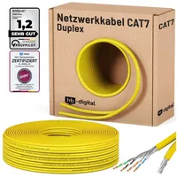 HB-Digital CAT7 Kabel Duplex Installationskabel 50m S/FTP AWG23 LSZH