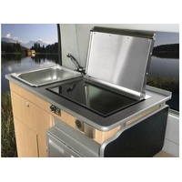 Wallas Dieselkocher und Heizung, Glaskeramik-Kochfeld, silber