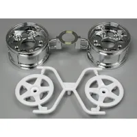 TAMIYA 300050673 Felgen 2 chrom/weiß