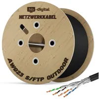 HB-Digital CAT 7 Verlegekabel Outdoor 500m Installationskabel Außen S/FTP