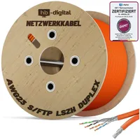 HB-Digital CAT 7 Kabel Duplex Ethernet Kabel S/FTP AWG23