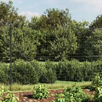 VidaXL Maschendrahtzaun mit Bodenhülsen Anthrazit 1,4x25 m