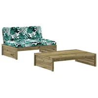 VidaXL 2-tlg. Garten-Lounge-Set mit Kissen Imprägniertes Kiefernholz