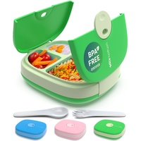 Umami Kids Lunch Box mit Besteck,auslaufsicher,langlebig,Bento-Stil,3 große Fächer,ideale Portionsgrößen