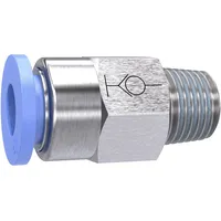 Riegler Gerade Steckverschraubung »Blaue Serie« selbstabsper., R 3/8 a.,