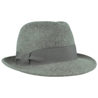 Breiter Schlichter Trilby mit Ripsband-Garnitur von Hut-Breiter - Grau