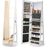 Songmics Schmuckschrank Berit 360 Grad Drehbar Weiß