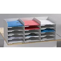 Paperflow Sortierstation lichtgrau mit 15 Fächern