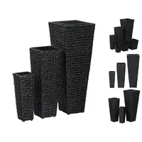 VidaXL Garten-Hochbeete 3-Tlg Wasserhyazinthe Schwarz