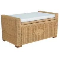 MiaMöbel Rattantruhe/Sitztruhe 'Isabela' honig 100% Baumwolle, Rattan