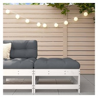 VidaXL Gartenhocker mit Kissen Weiß Massivholz Kiefer
