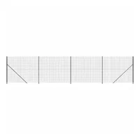 VidaXL Maschendrahtzaun mit Bodenflansch Anthrazit 1,6x10 m